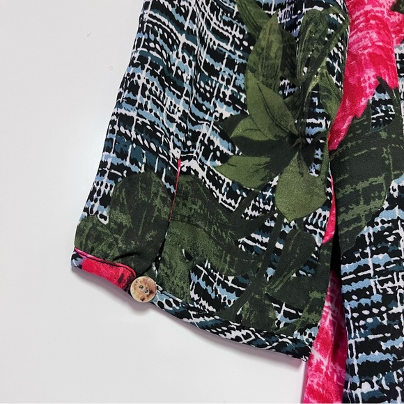 Fig & Flower Women’s Floral Print Hi-low Popover Tunic Small Longline Red Black - Picture 8 of 11